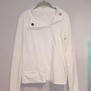 White athletic side zip jacket